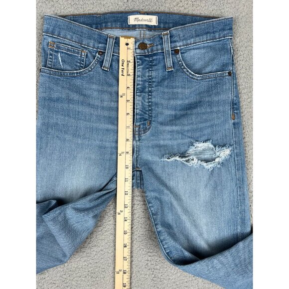 Madewell Womens Jeans 9" High-Rise Skinny 28T (fits 26x32) Blue Denim Stretch - Picture 6 of 12